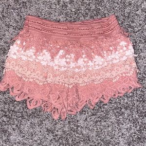 Flower lace shorts
